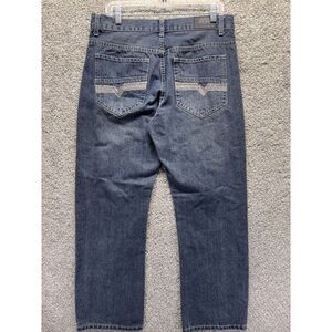 Marx & Dutch Men's Straight Leg Jeans‎ Med Wash Size 34 X 30 Embroidered Pocket